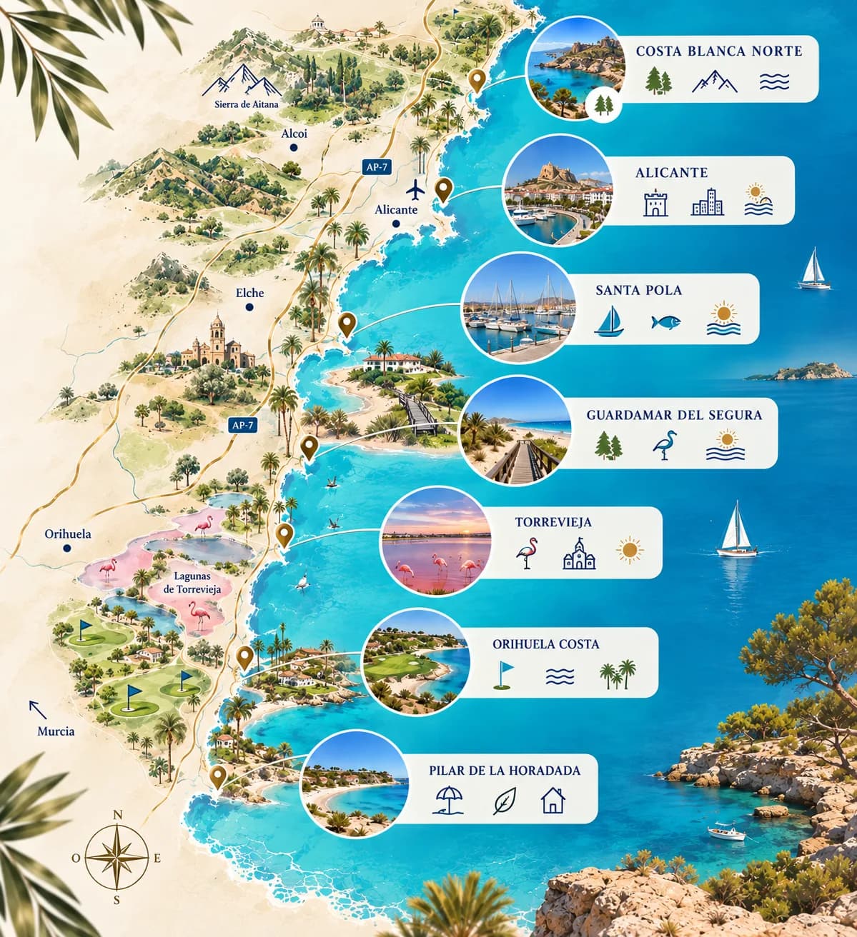 La Costa Blanca, zone par zone